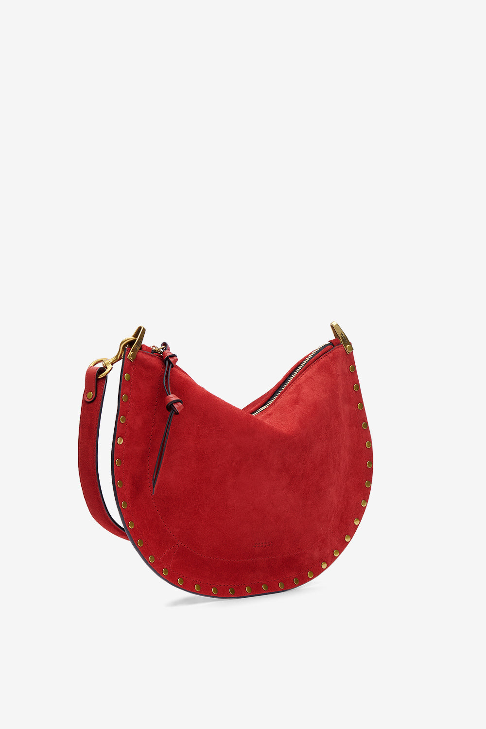 Oskan soft zip suede leather bag - Scarlet red - Woman - 6