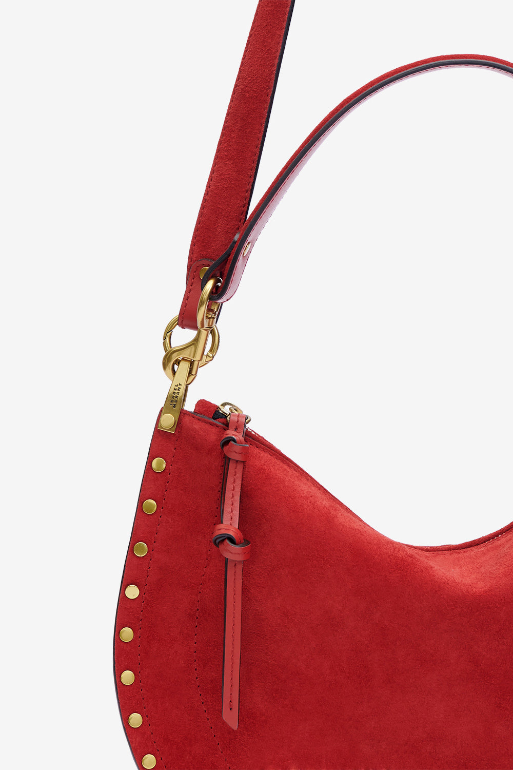 Oskan soft zip suede leather bag - Scarlet red - Woman - 4