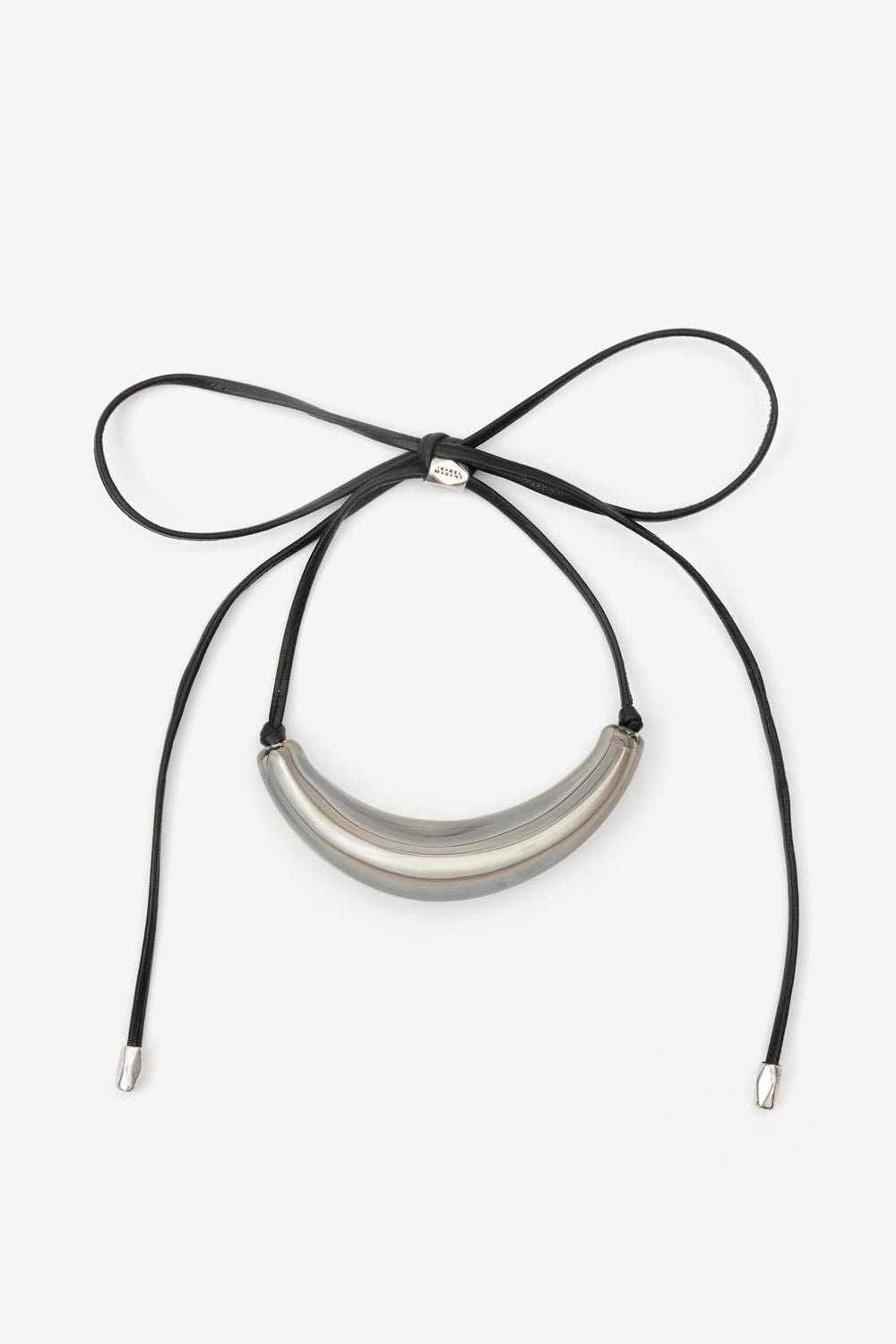 Oyan leather bracelet with oversized bead - Gun metal-silver - Woman - 4