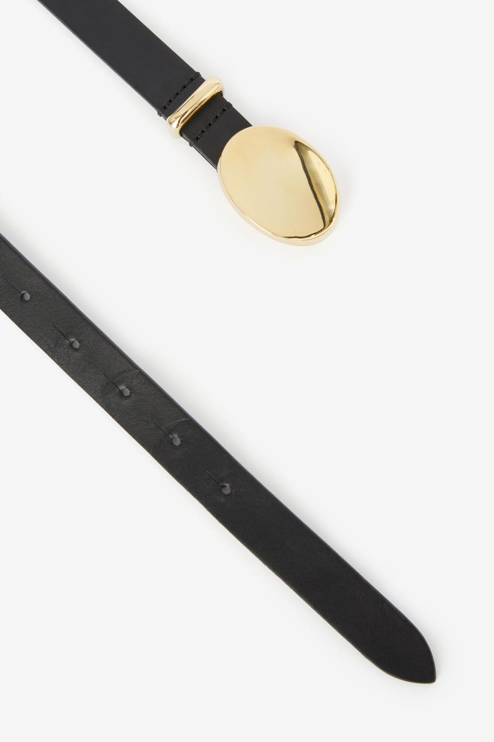 Silvana oval buckle belt - Black and gold - Woman - 4