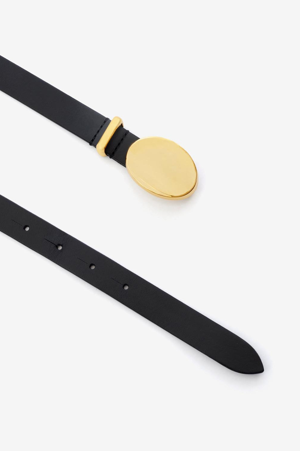 Silvana oval buckle belt - Black and gold - Woman - 2