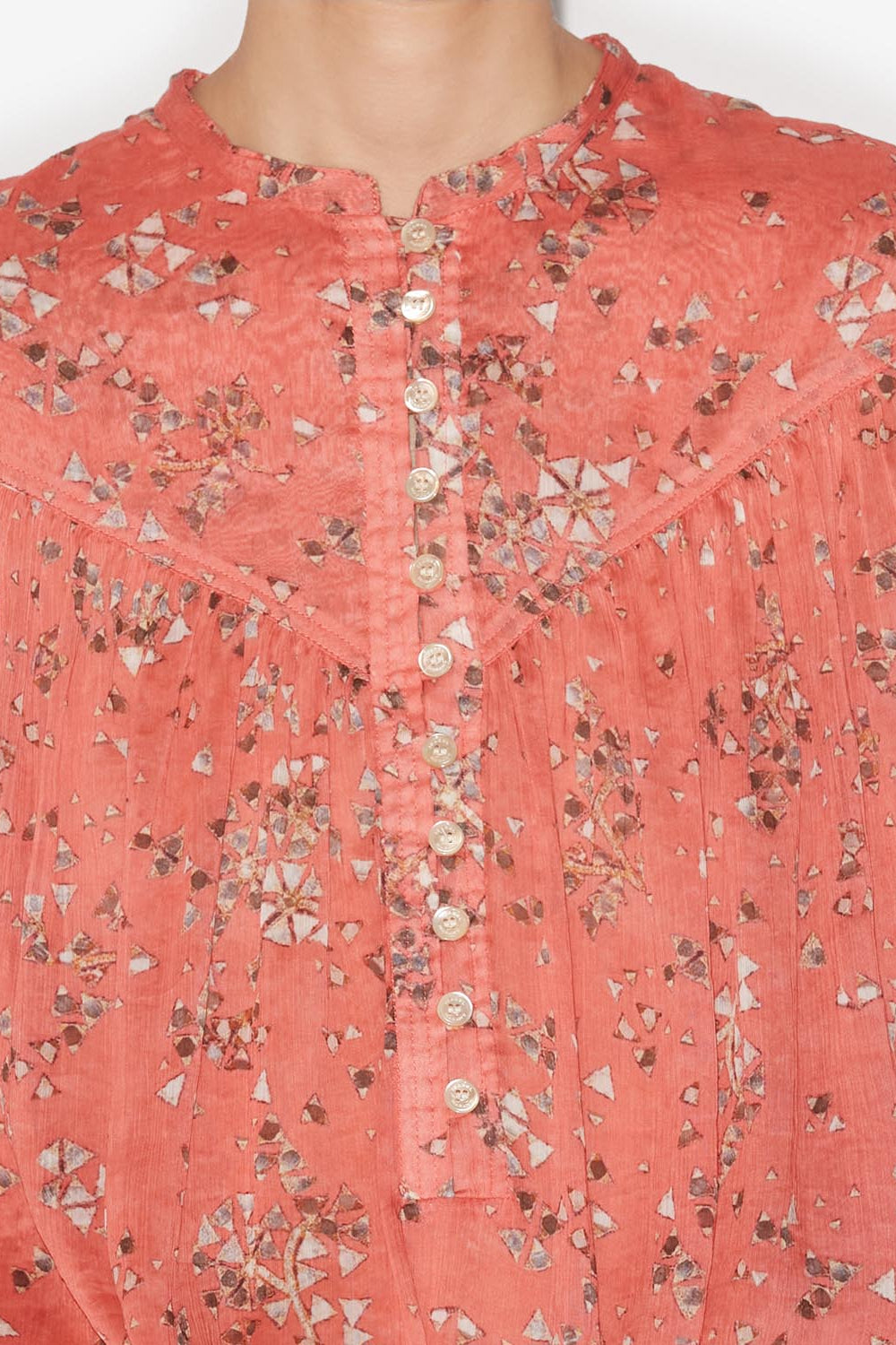 Kiledia printed cotton blouse - Shell pink - Woman - 3