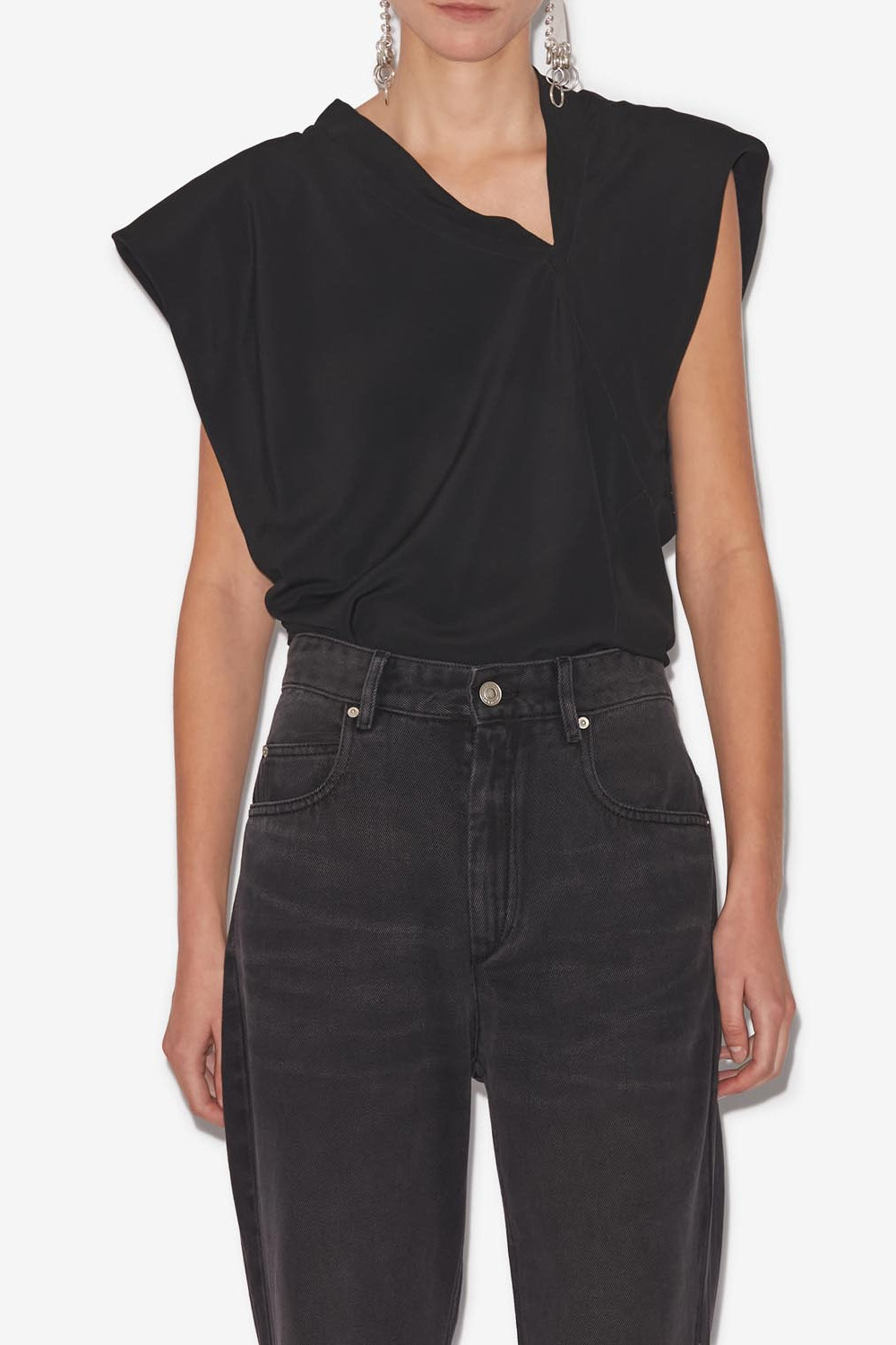 Haut asymétrique en jersey keddy - Noir - Woman - 4