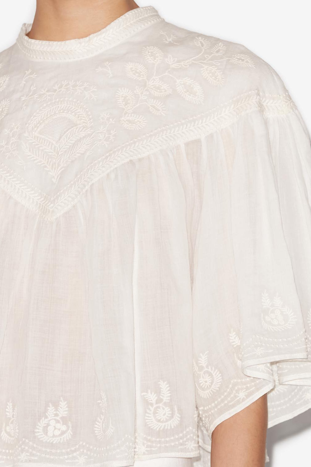 Haut brodé en dentelle elodia - Blanc - Woman - 3