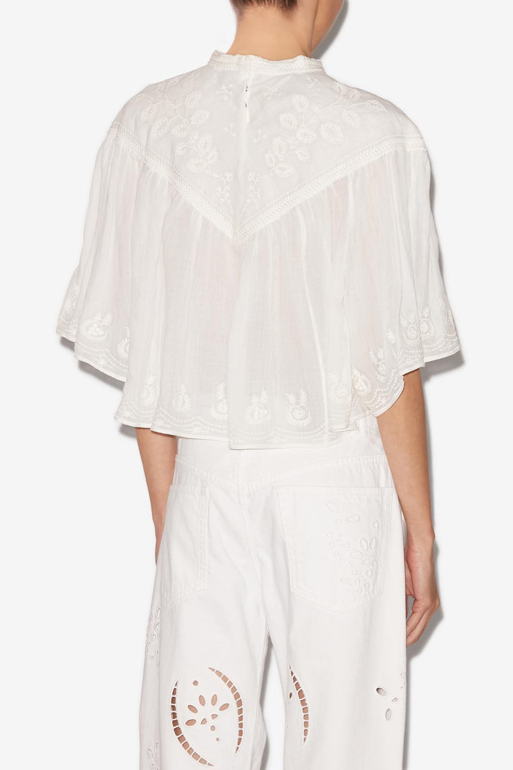 Haut brodé en dentelle elodia - Blanc - Woman - 5