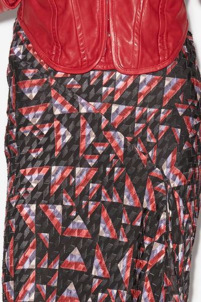 Katae long printed skirt - Black-multicolor - Woman - 3