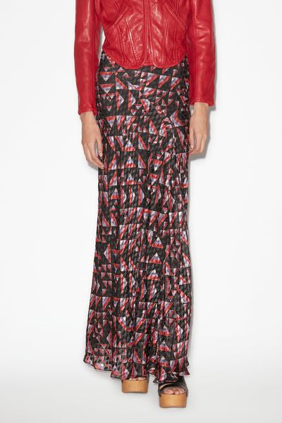 Katae long printed skirt - Black-multicolor - Woman - 4