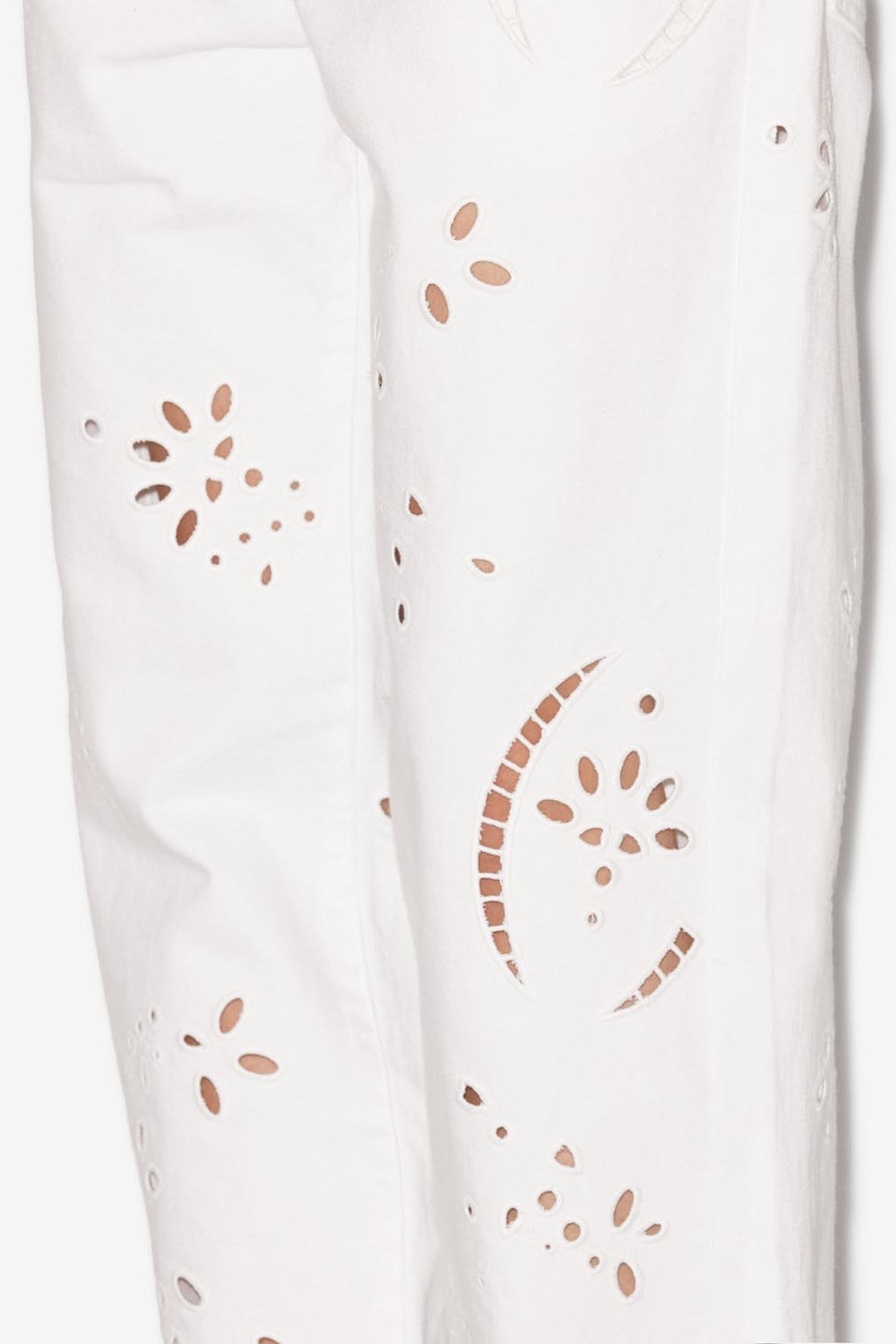 Hose irina aus durchbrochenem denim - Weiß - Woman - 3