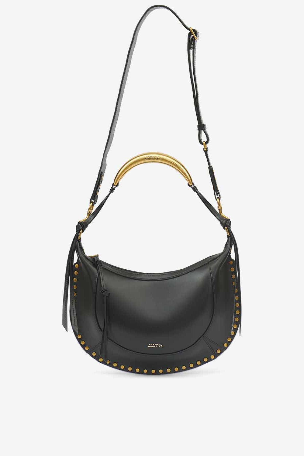 Naoko calfskin leather hand and shoulder bag - Black and gold - Woman - 6