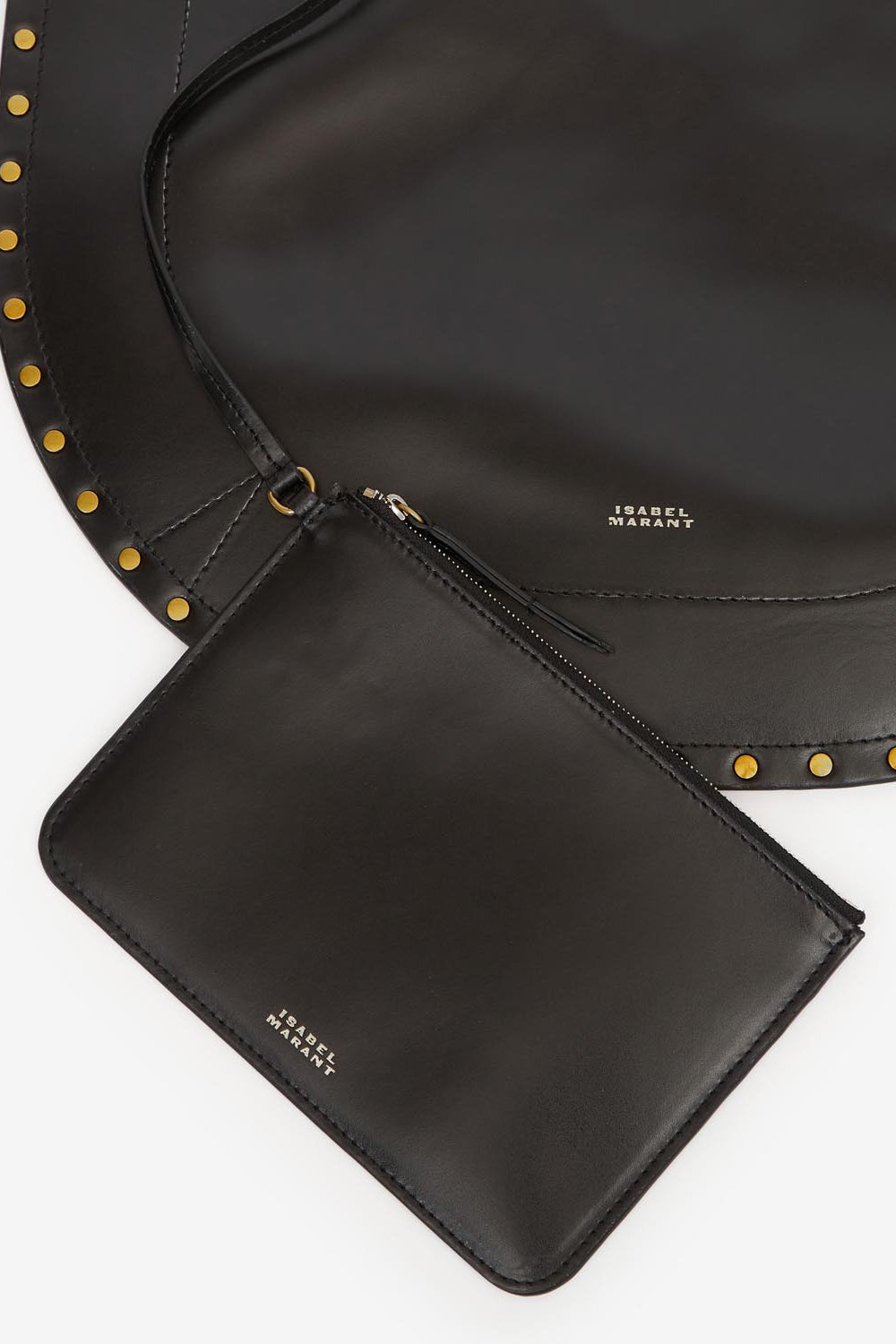 Oskan hobo soft shoulder bag in calfskin leather - Black - Woman - 4