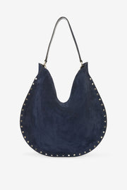 Borsetta oskan hobo soft zip in pelle di vitello scamosciata - Dark midnight - Woman