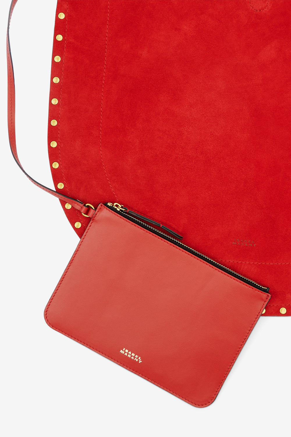 Sac oskan hobo soft en cuir de veau velours  - Rouge écarlate - Woman - 4