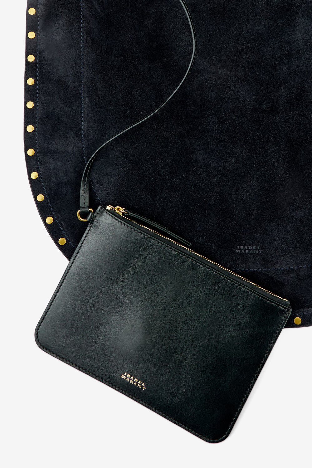 Oskan hobo soft suede calfskin leather bag - Black - Woman - 4