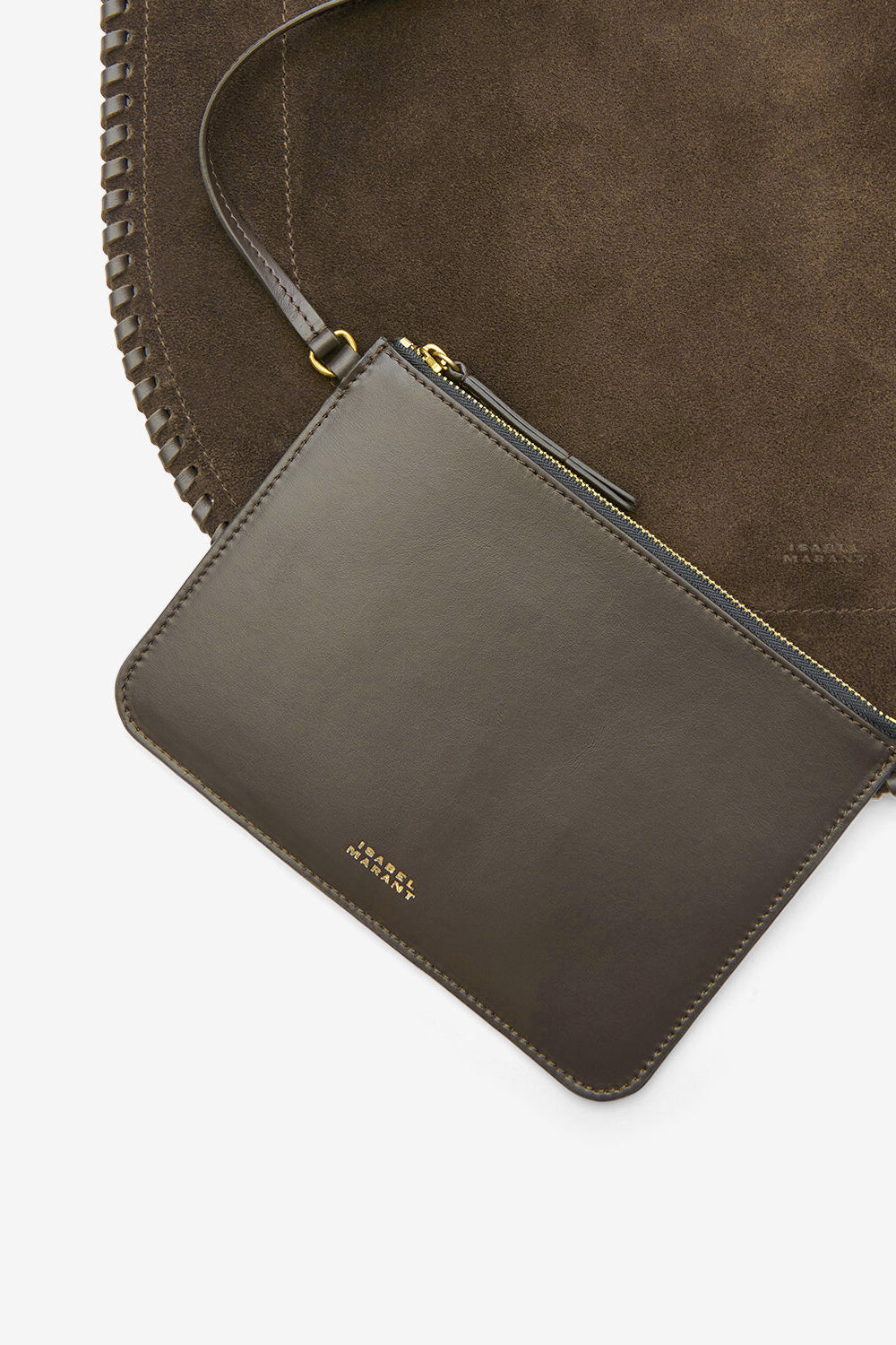 Oskan hobo soft suede calfskin leather bag - Bronze - Woman - 3