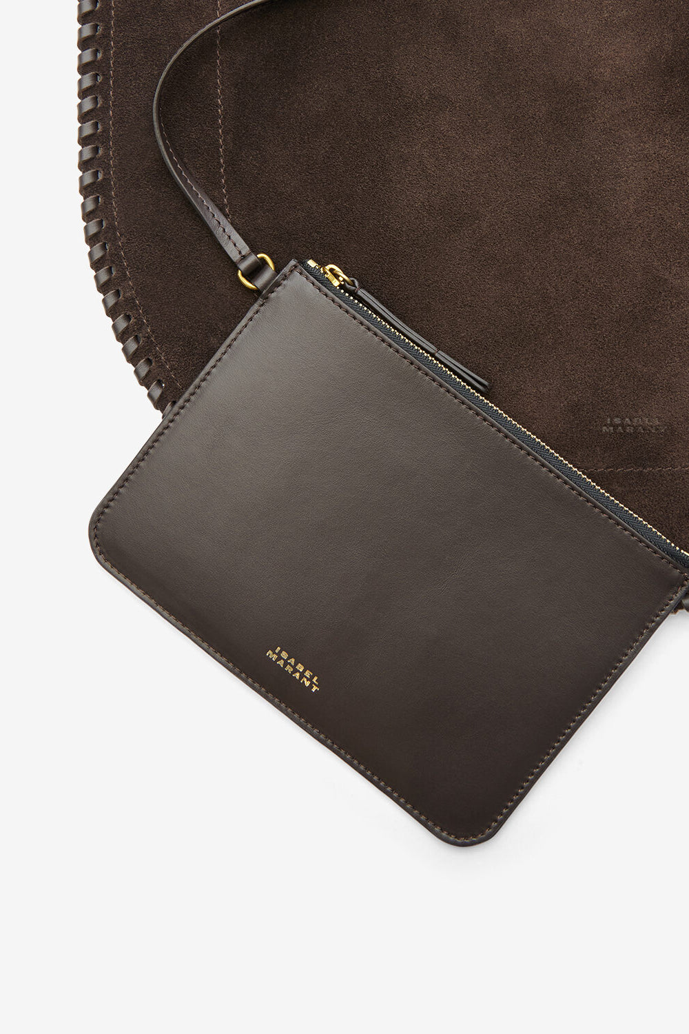 Oskan hobo soft suede leather bag - Coffee - Woman - 3