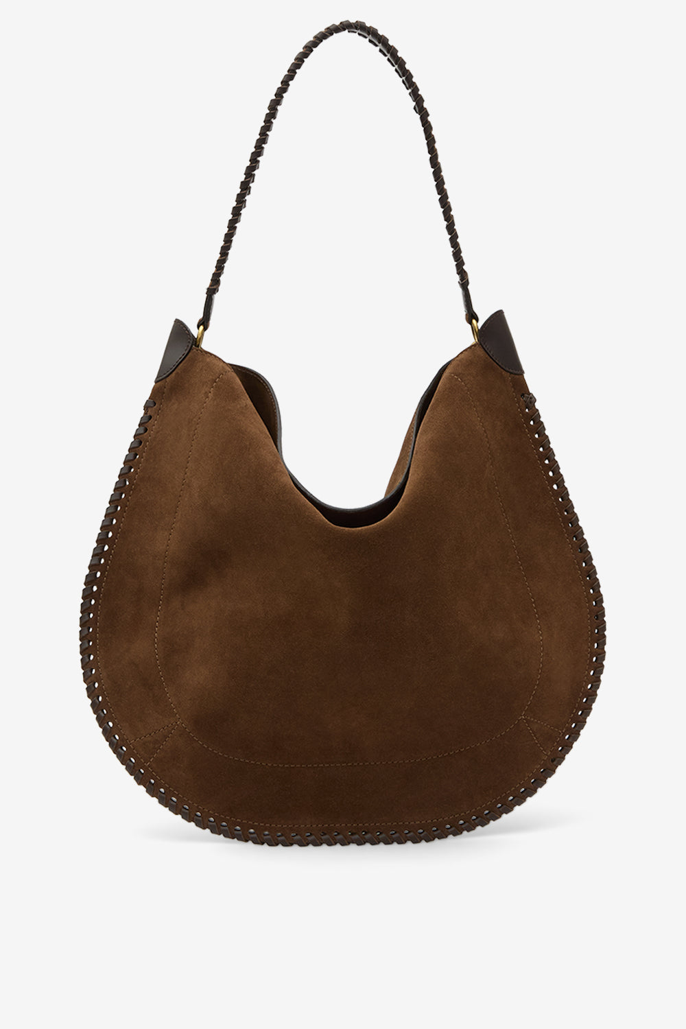 Oskan hobo soft braided suede calfskin leather bag - Chocolate - Woman - 3