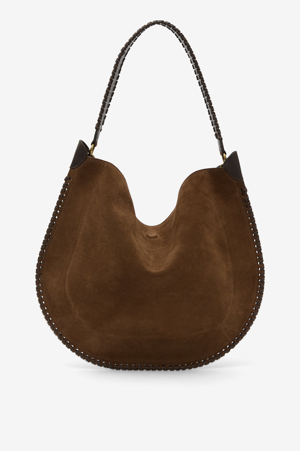 Oskan hobo soft braided suede calfskin leather bag - Chocolate - Woman - 1