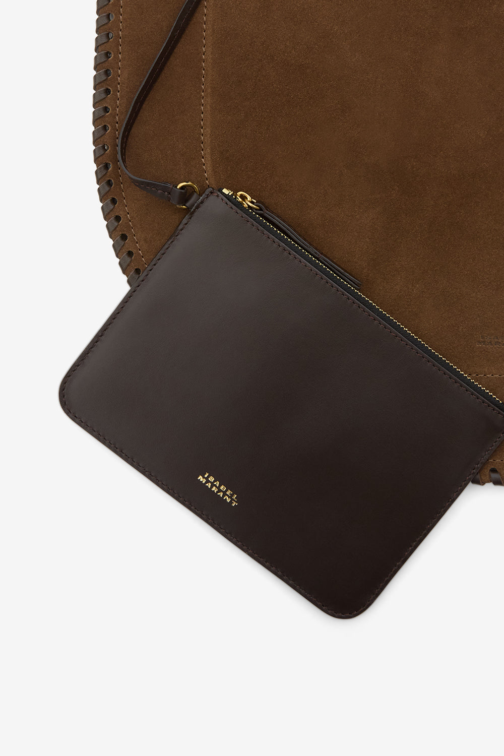 Oskan hobo soft braided suede calfskin leather bag - Chocolate - Woman - 4