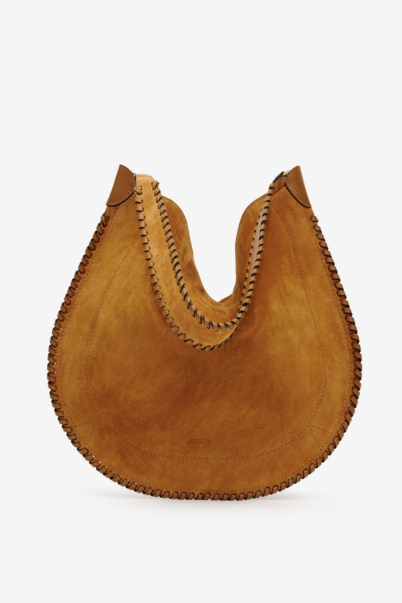 Oskan hobo soft bag in braided suede calfskin leather - Cognac - Woman - 6