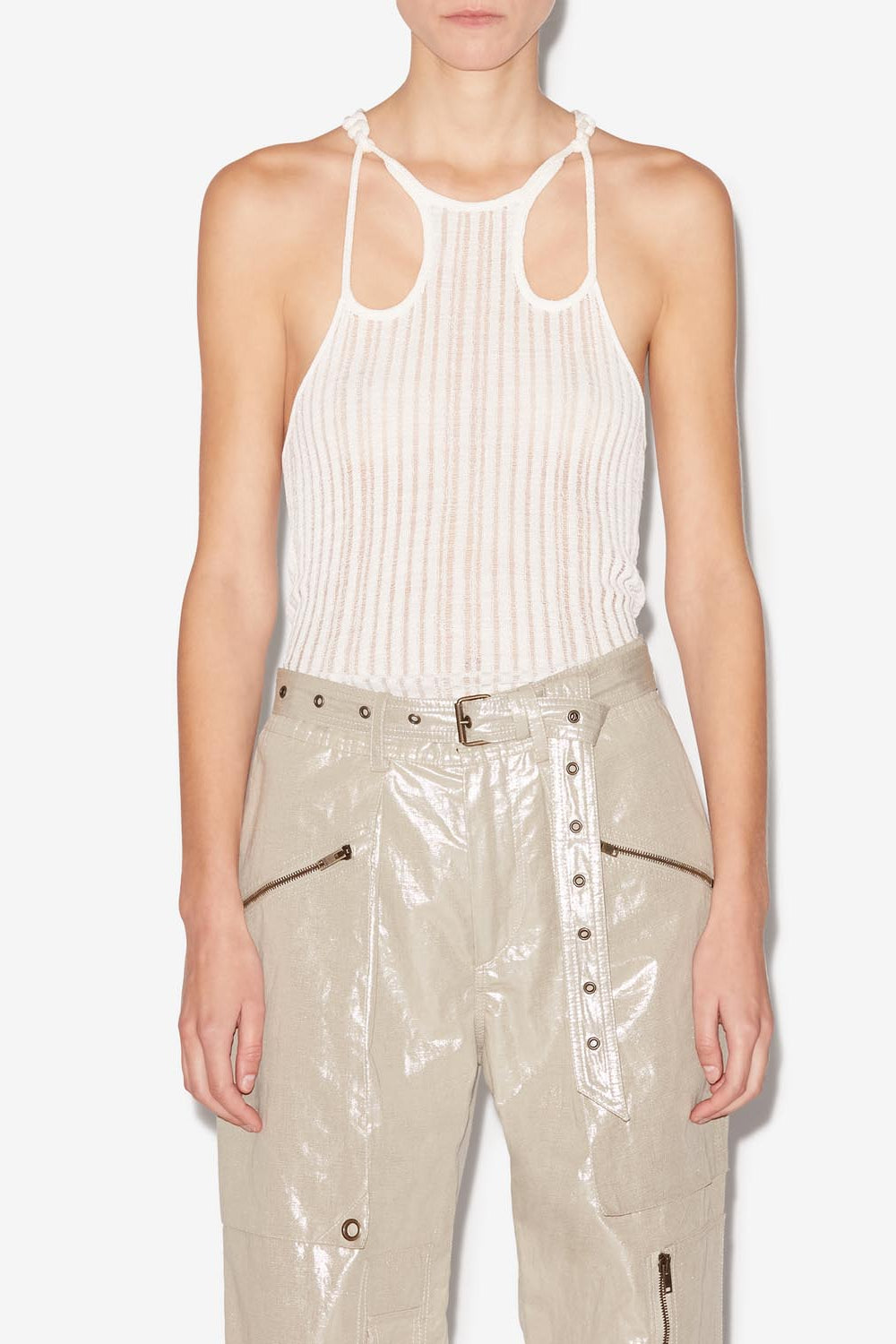 Debra see-through knit sweater - White - Woman - 4