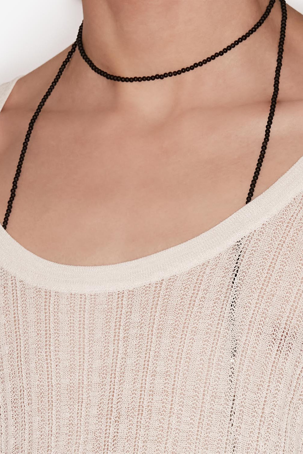 Haut en maille transparent dan - Blanc - Man - 4