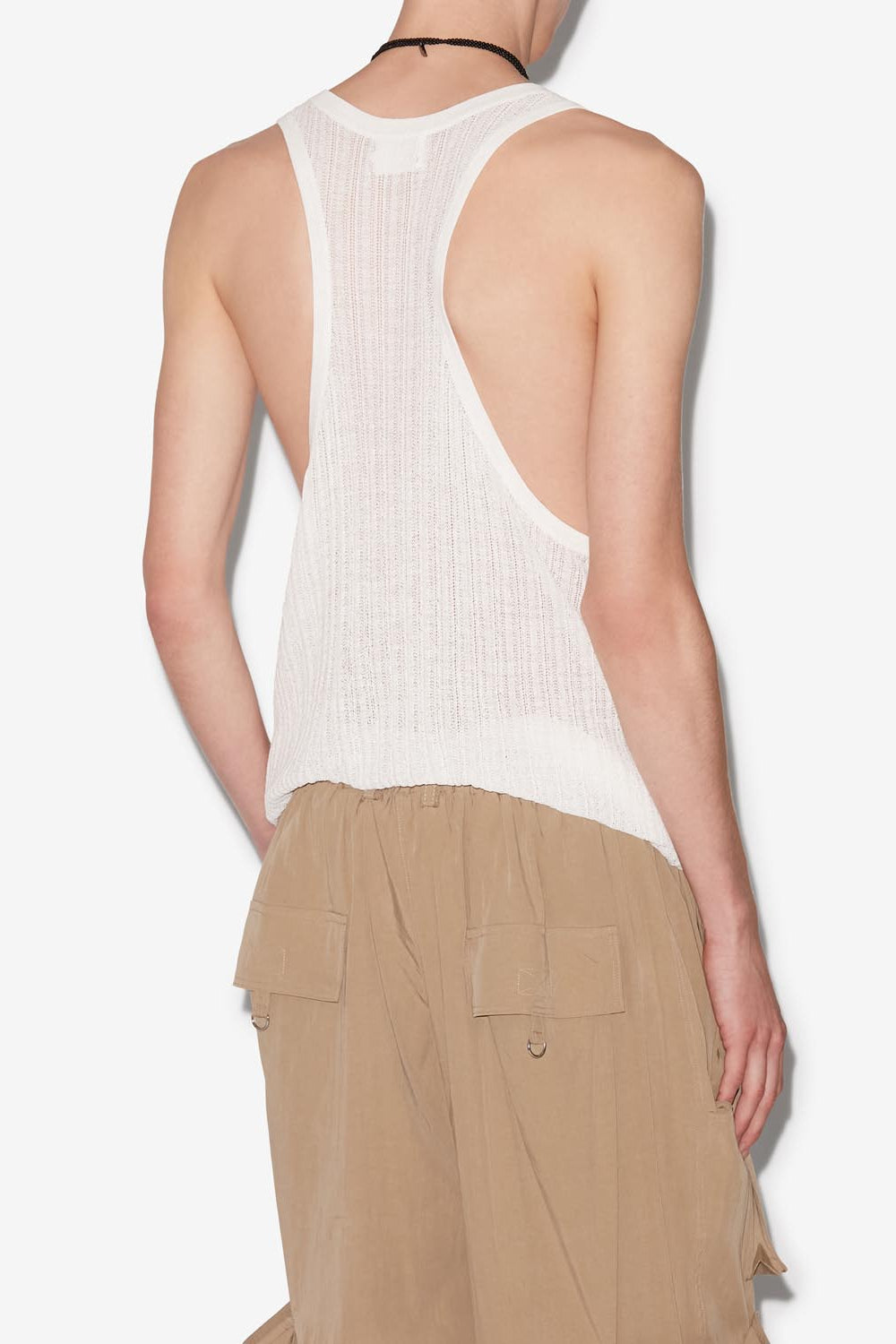 Haut en maille transparent dan - Blanc - Man - 6