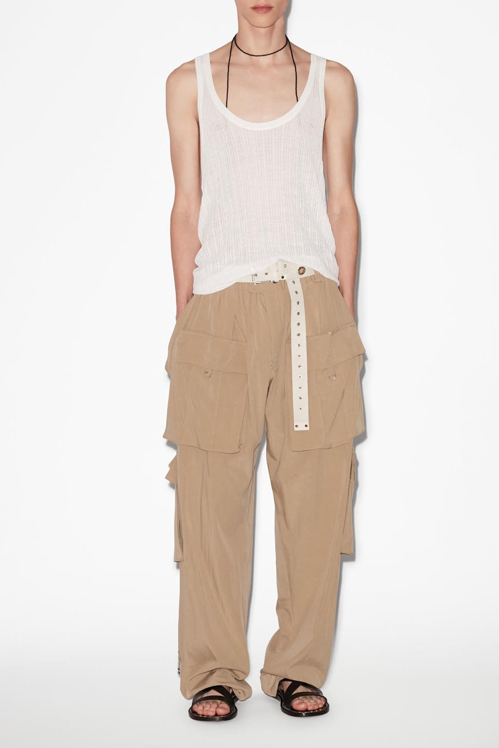 Haut en maille transparent dan - Blanc - Man - 3