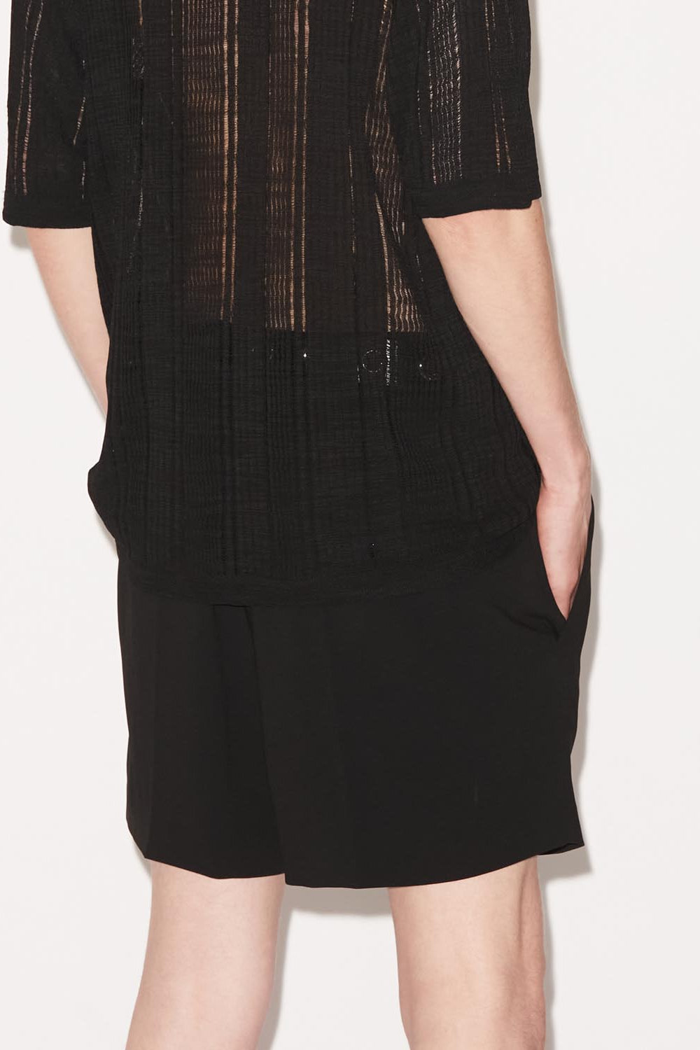 Dickens see-through knit sweater - Black - Man - 5