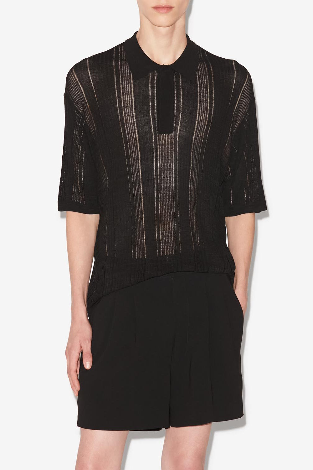 Dickens see-through knit sweater - Black - Man - 4