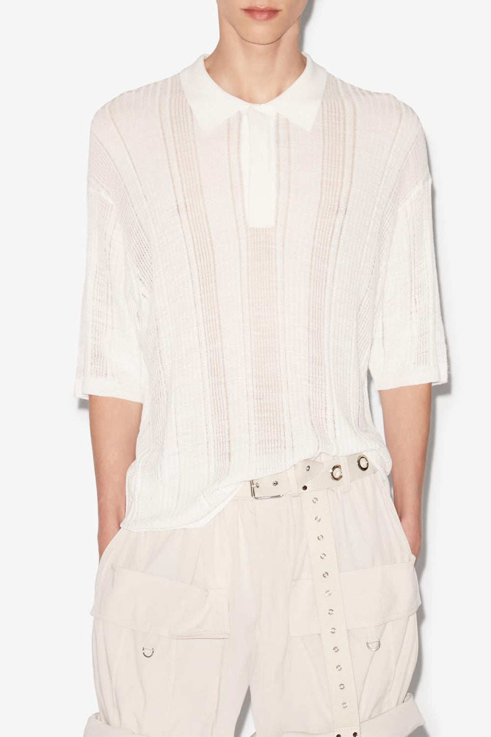 Dickens see-through knit sweater - White - Man - 4