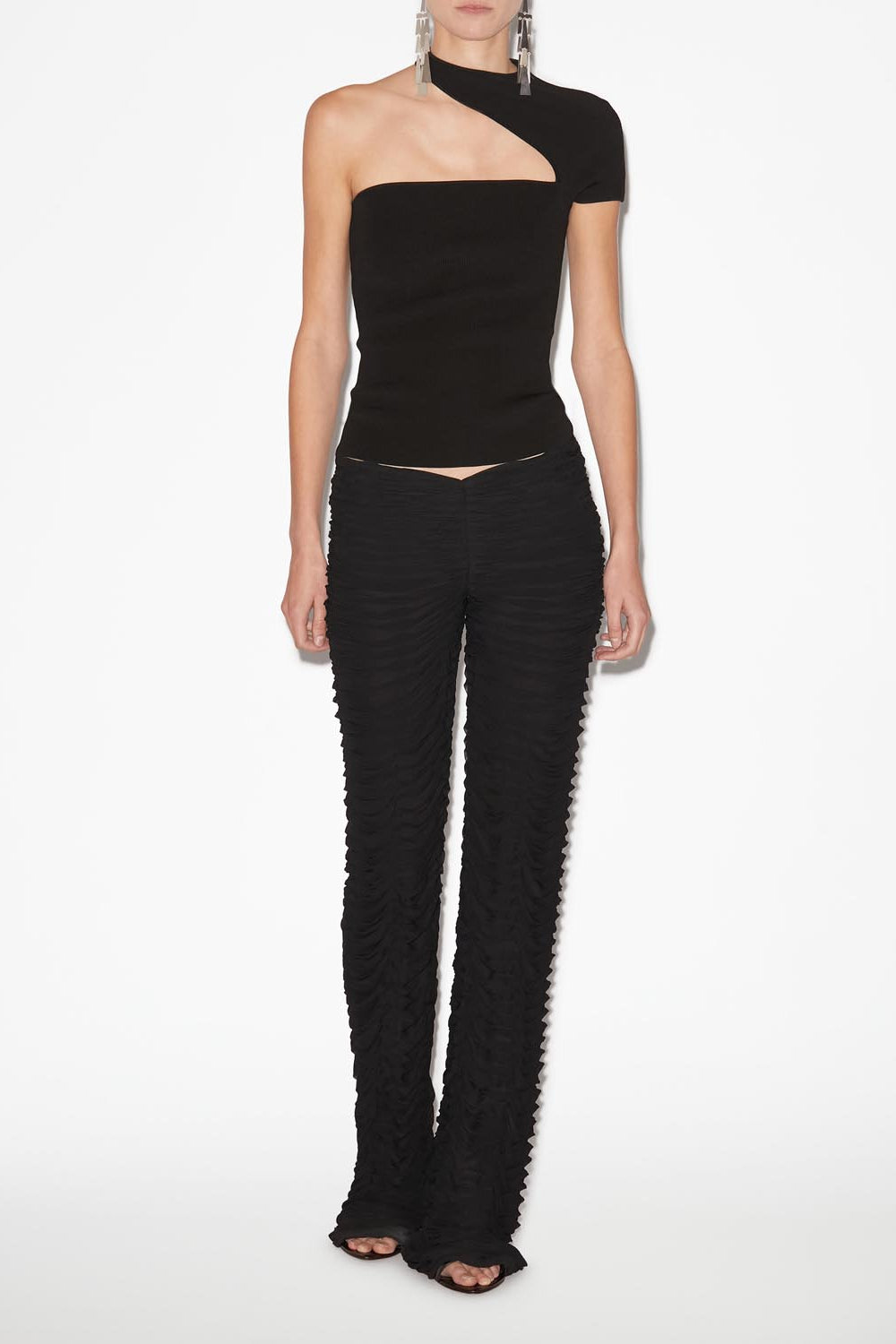 Osira asymmetrical jersey sweater - Black - Woman - 2