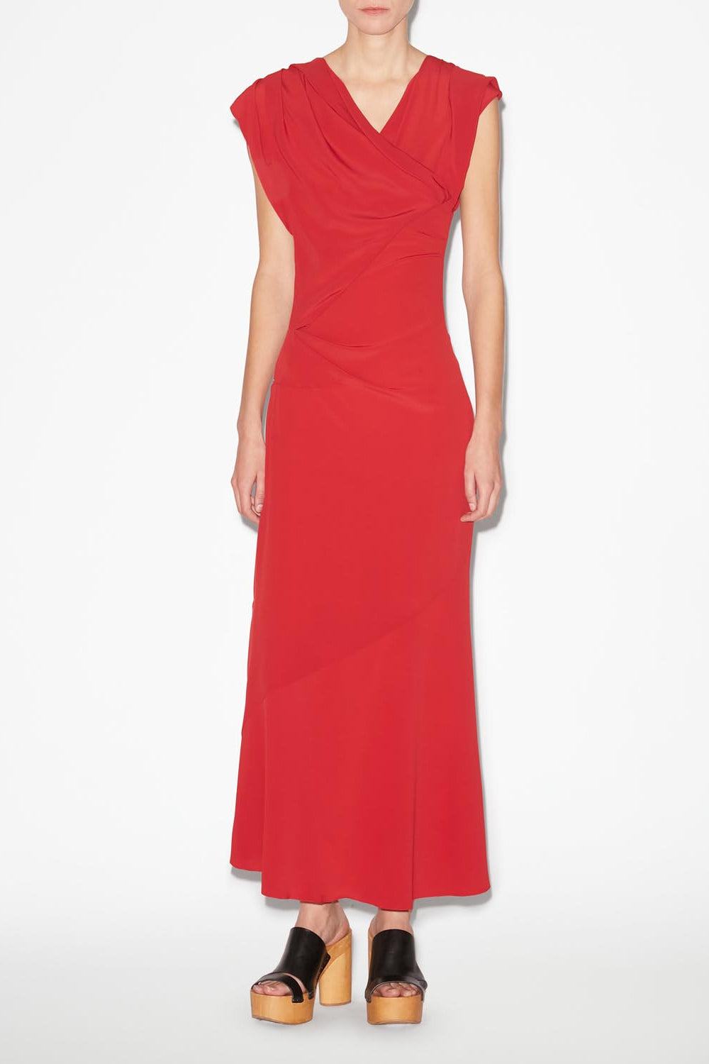 Robe longue à manches courtes kidena - Rouge écarlate - Woman - 2