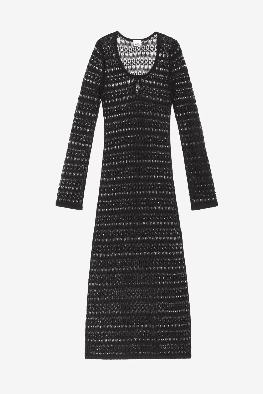 Poros openwork knit dress - Black - Woman - 1