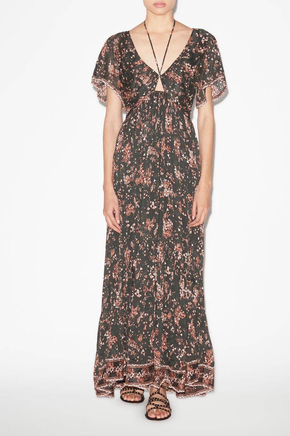 Robe longue imprimé agathe - Noir - Woman - 2