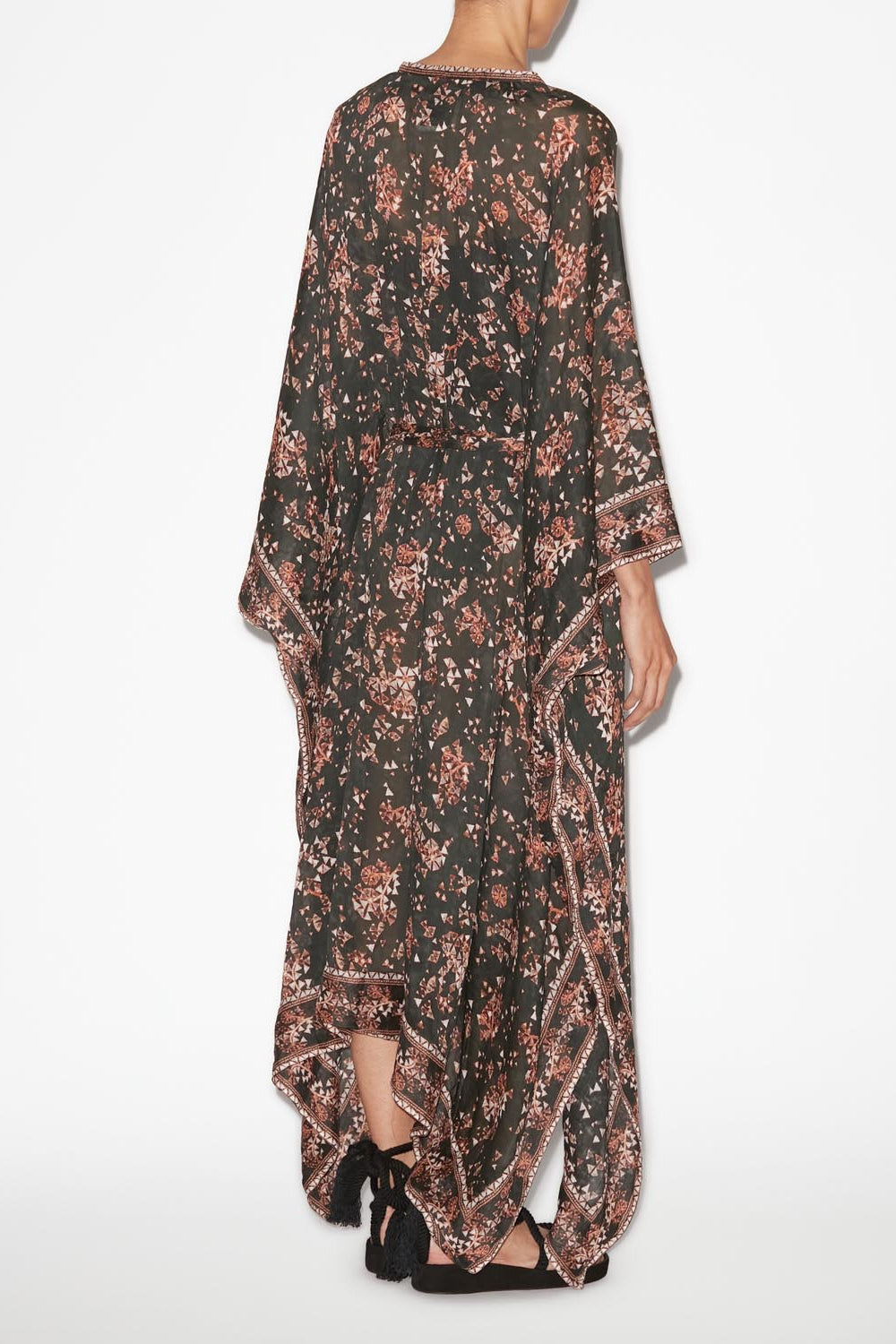 Amira long printed dress - Black - Woman - 5