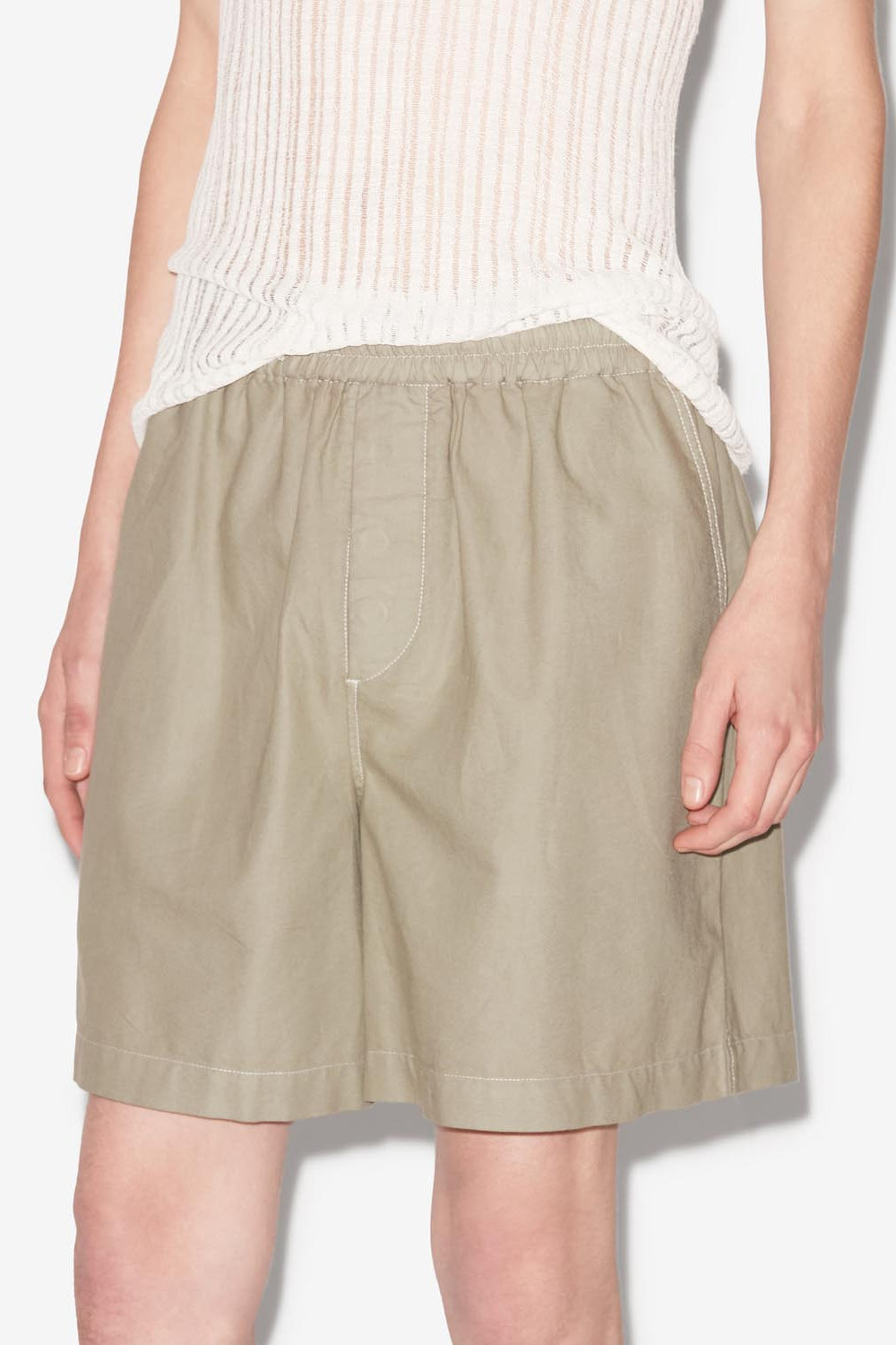 Vataya cotton shorts - Khaki - Man - 4