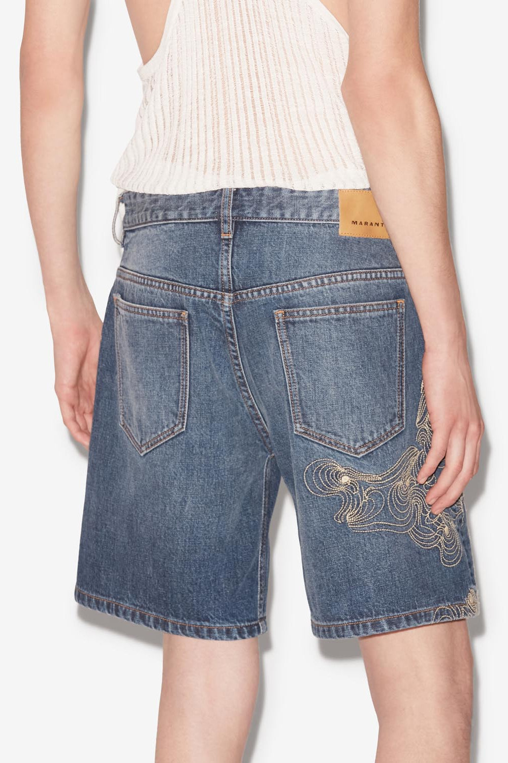 Short brodé en denim jerryl - Bleu - Man - 6