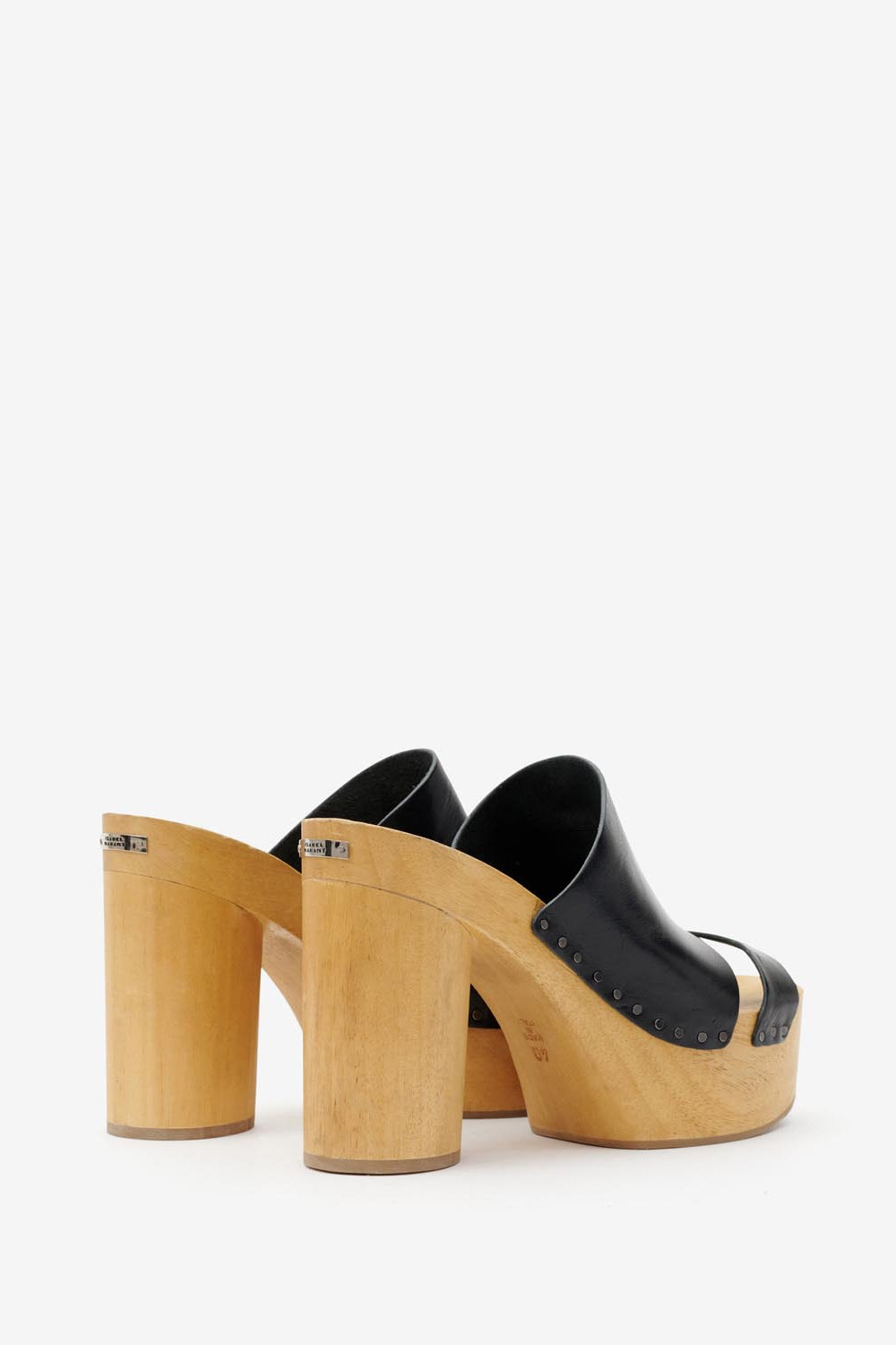 Hyun high-heeled leather clogs - Black - Woman - 2