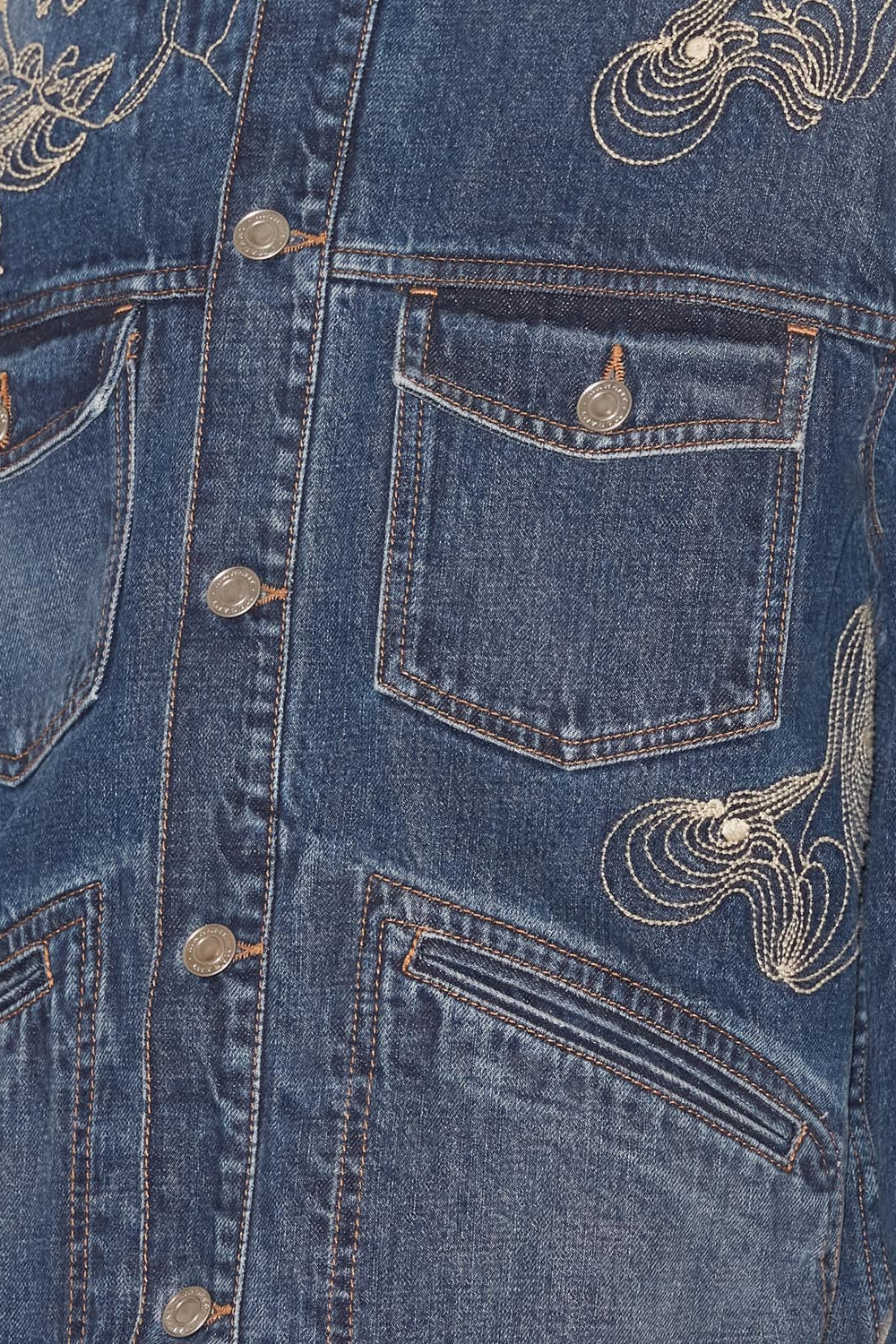 Bestickte jacke jango aus denim - Blau - Man - 4