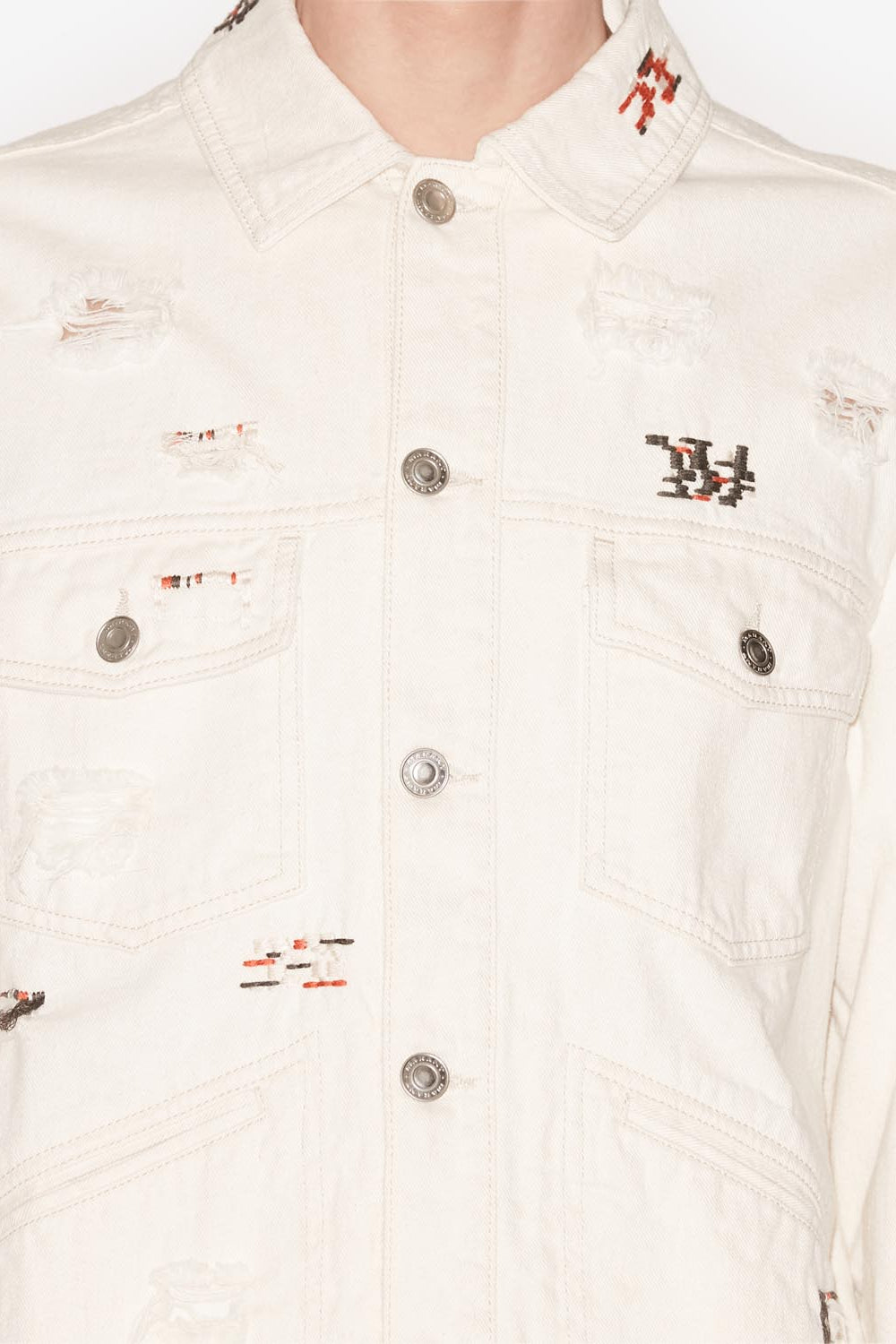 Bestickte jacke jango aus denim - Naturfarben - Man - 3