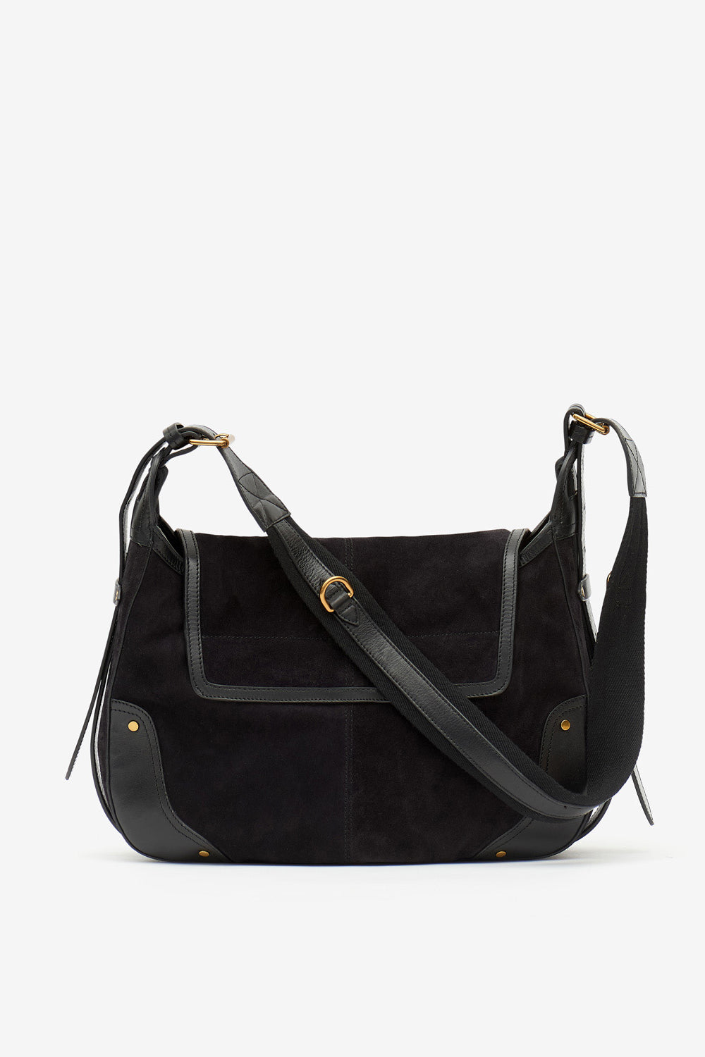 Sierra suede leather messenger bag - Black - Woman - 3