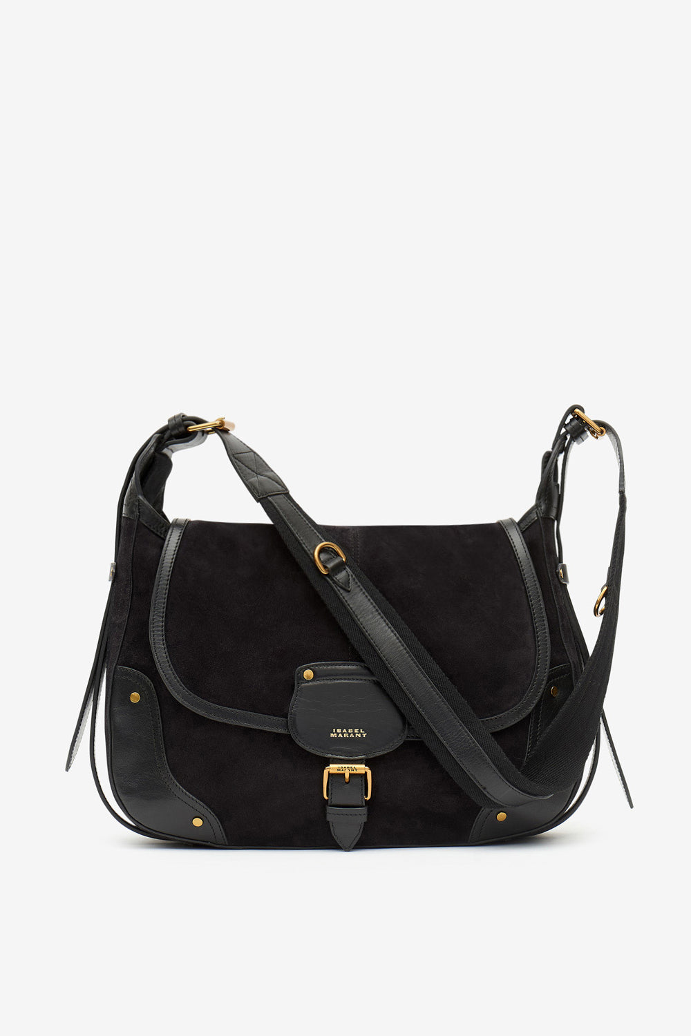 Sierra suede leather messenger bag - Black - Woman - 1