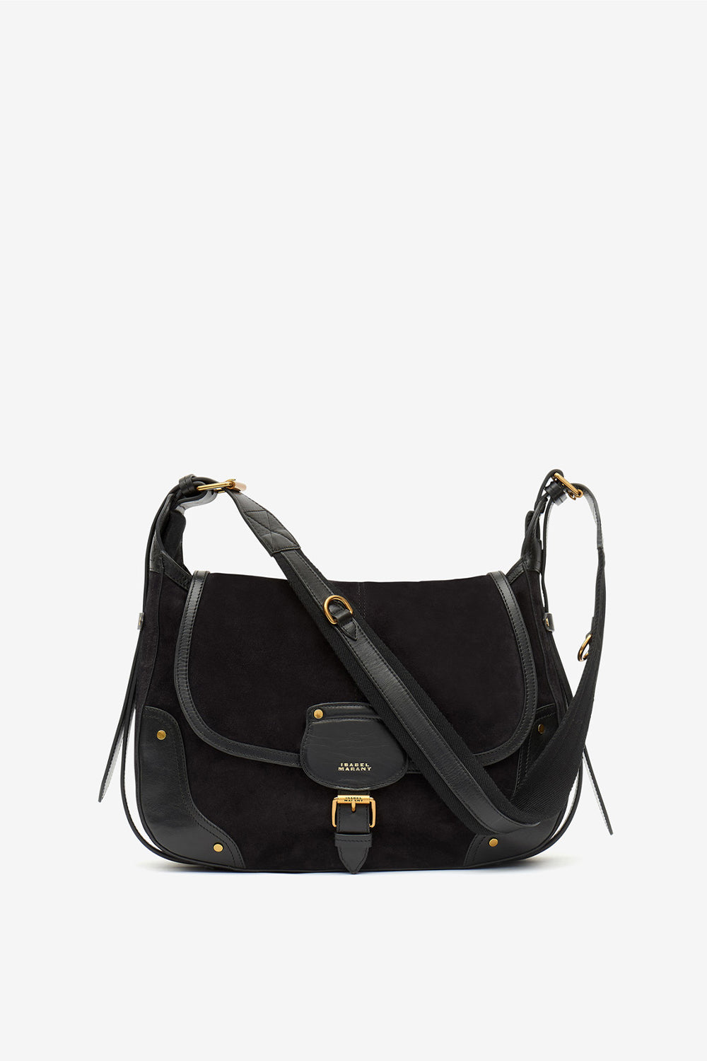 Sierra s suede calfskin leather messenger bag - Black - Woman - 1