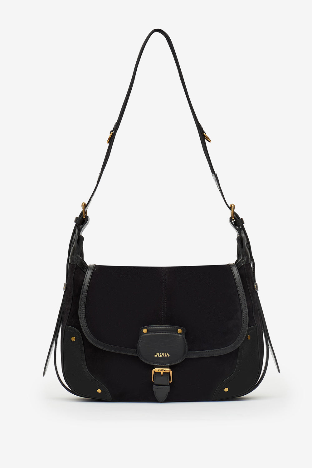 Sierra s suede calfskin leather messenger bag - Black - Woman - 6