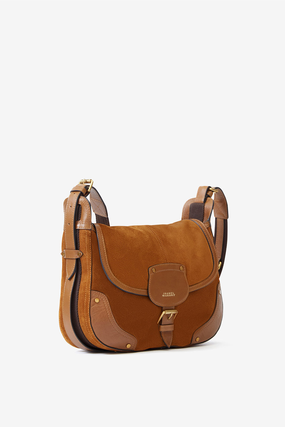 Sierra s suede calfskin leather messenger bag - Cognac - Woman - 5