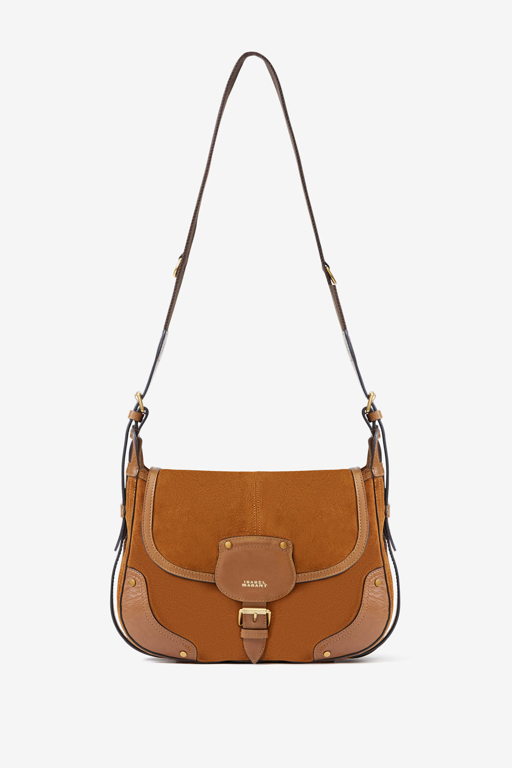 Sierra s suede calfskin leather messenger bag - Cognac - Woman - 6