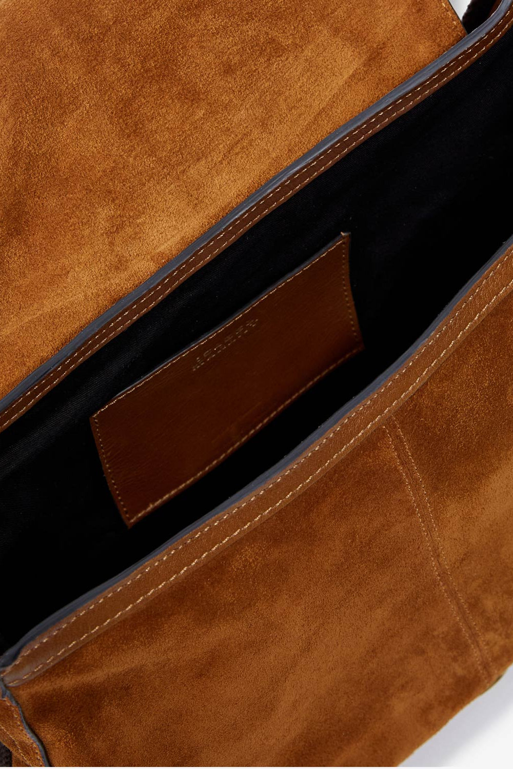 Sierra s suede calfskin leather messenger bag - Cognac - Woman - 4