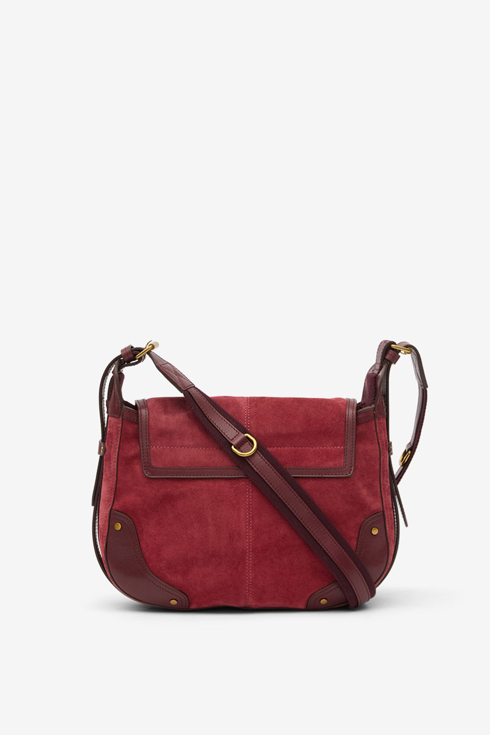 Borsa messenger sierra s in pelle di vitello scamosciata - Berry - Woman - 4