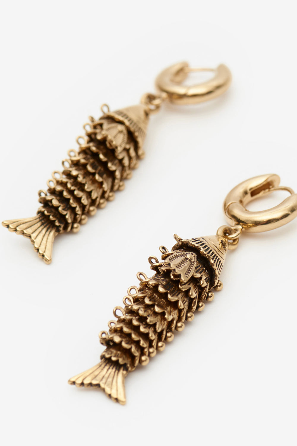 River fish-shaped pendant earrings - Gold - Woman - 2