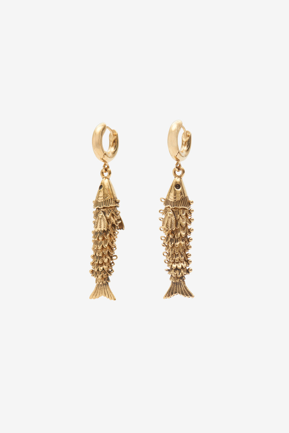 River fish-shaped pendant earrings - Gold - Woman - 1
